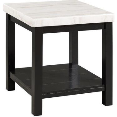 Evie White Marble Square End Table