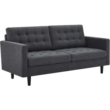 Exalt Tufted Fabric Sofa In Charcoal