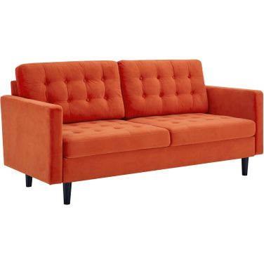 Exalt Tufted Performance Velvet Sofa In Orange