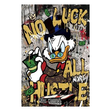 Expressive All Hustle Urban Canvas Wall Art In Multi