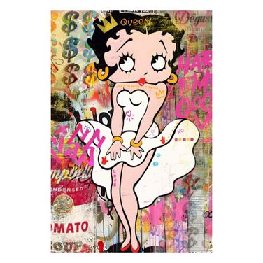 Expressive Retro Cartoon Inspired Canvas Wall Art In Multi