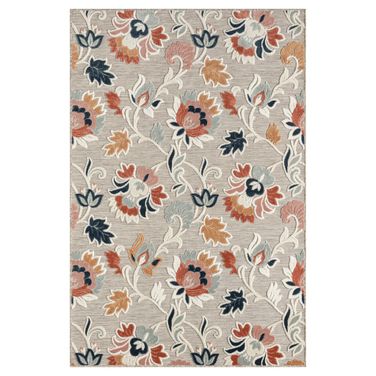 Eyrie 7'9" x 9'9" Kensington Floral Indoor/Outdoor Area Rug In Beige and Ivory