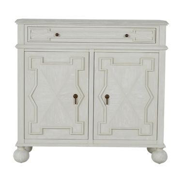 Ezekiel Cabinet In Cerused White and Antique Bronze