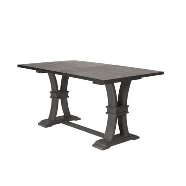 Fabiola Counter Height Extendable Dining Table with Removable 18 Inch Leaf In Rustic Gray