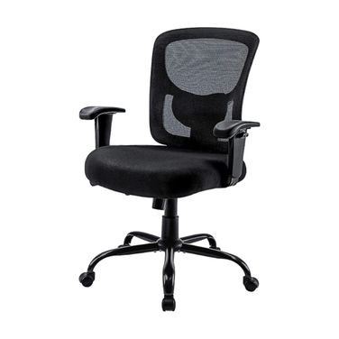 Fabric Mesh and Steel Adjustable Swivel Rolling Executive Office Chair In Black