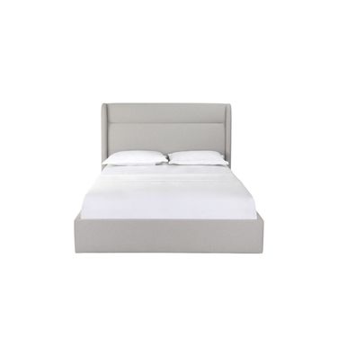 Fabric Upholstered Queen Bed Frame In Gray