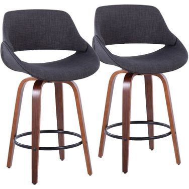 Fabrico 26 Inch Fixed Height Counter Stool Set of 2 In Black