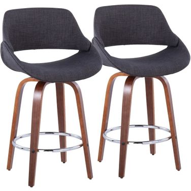 Fabrico 26 Inch Fixed Height Counter Stool Set of 2 In Chrome