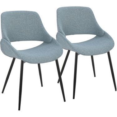Fabrico Chair Set of 2 In Blue Grey/Black