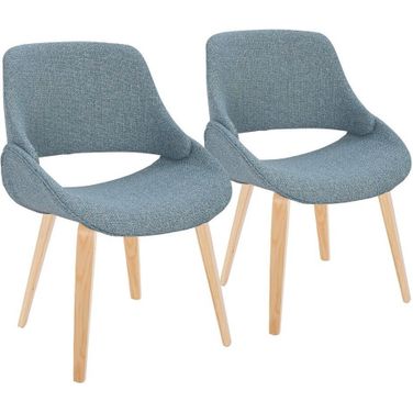 Fabrico Chair Set of 2 In Blue Grey/Natural