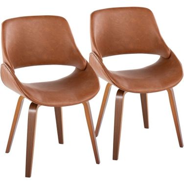 Fabrico Chair Set of 2 In Brown/Walnut