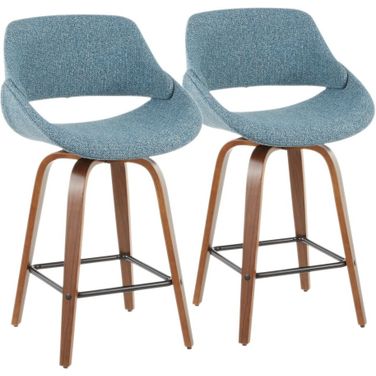 Fabrico Counter Stool Set of 2 In Blue