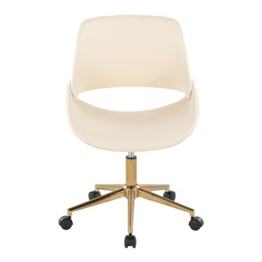 Fabrico Office Chair In Cream and Gold