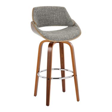 Fabrizzi 30 Inch Fixed Height Barstool Set of 2 In Grey