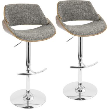 Fabrizzi Adjustable Barstool Set of 2 In Ash