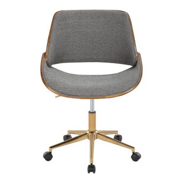 Fabrizzi Office Chair In Walnut and Grey