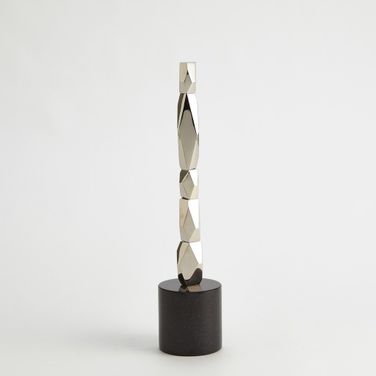 Facet Short Block Sculpture In Nickel