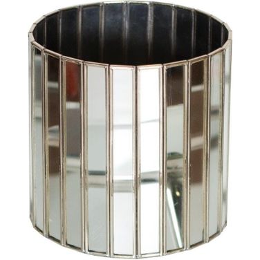 Faceted Antique Mirror Round Planter