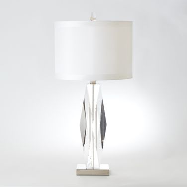 Faceted Crystal Lamp In Clear