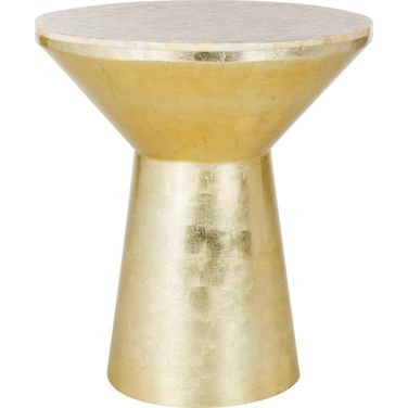 Fae Pink Champagne/Gold Mosaic Top Round Side Table