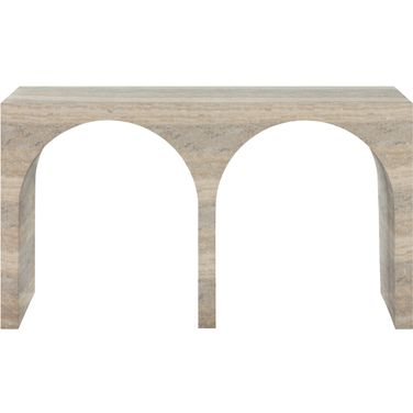 Faenza Concrete Console Table In Travertine
