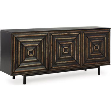 Fair Ridge Accent Cabinet In Distressed Black