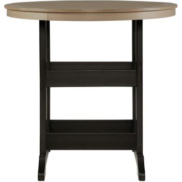 Fairen Trail Black/Driftwood Round Bar Table w/UMB OPT