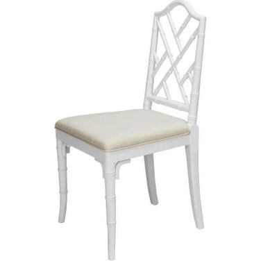 Fairfield White Lacquer Bamboo Dining Chair