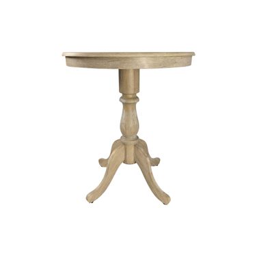 Fairview 30 Inch Round Pedestal Bar Table In Natural Driftwood