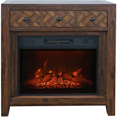 Fairview 32 Inch Chevron Electric Fireplace Console TV Stand In Oak