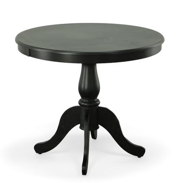 Fairview 36 Inch Round Pedestal Dining Table In Antique Black