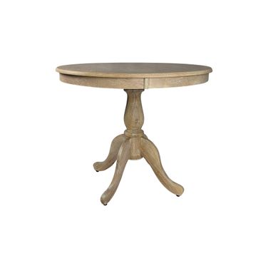 Fairview 36 Inch Round Pedestal Dining Table In Natural Driftwood