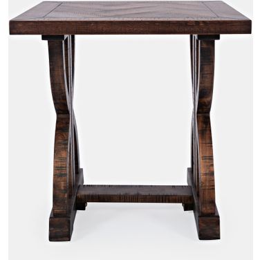 Fairview Herringbone End Table In Oak
