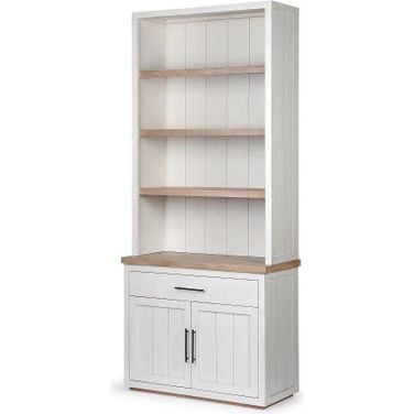 Fairview I White And Medium Brown Wood Three Shelf Shelving Unit