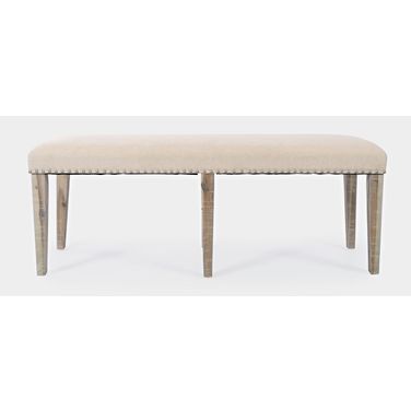 Fairview 52 Inch Backless Upholstered Dining Bench In Ash