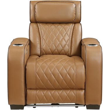 Fairway Power Reclining Chair with Power Headrest and Cup holders In Brown