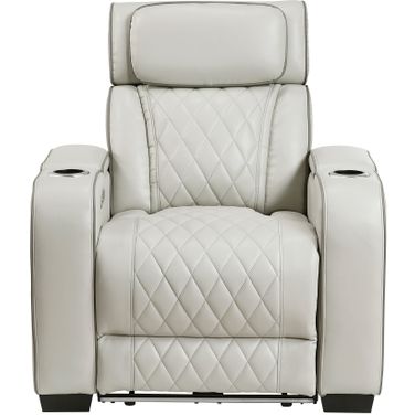Fairway Power Reclining Chair with Power Headrest and Cup holders In Cream