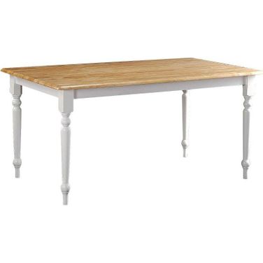 Farmhouse Dining Table In White And Natural
