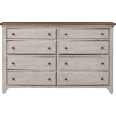 Farmhouse Reimagined Antique White 8 Drawer Dresser
