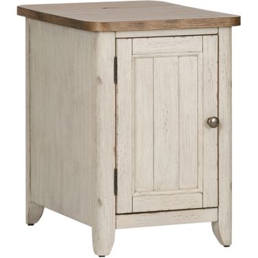 Farmhouse Reimagined Antique White Door Chair Side Table
