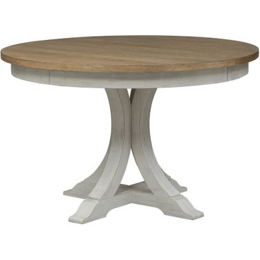 Farmhouse Reimagined Antique White Extendable Oval Dining Table