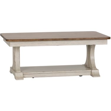 Farmhouse Reimagined Antique White Rectangular Cocktail Table