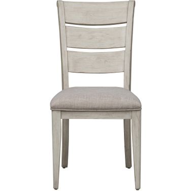 Farmhouse Reimagined Antique White Upholstered Side Chair Set of 2