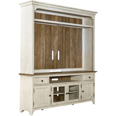 Farmhouse Reimagined Opt Entertainment Center In Antique White