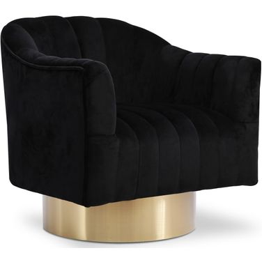 Farrah Velvet Accent Chair In Black