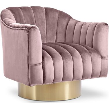 Farrah Velvet Accent Chair In Pink