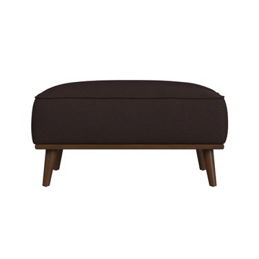 Fate Ottoman with Wood Base In Cherry and Brown