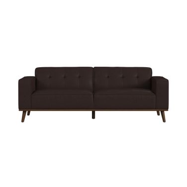 Fate Sofa with Wood Front In Cherry and Brown