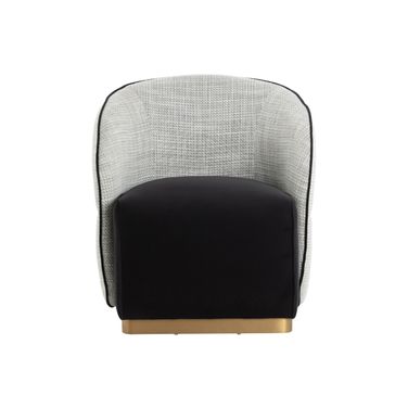 Fatina Lounge Chair In Abbington Black and Vera White Pepper