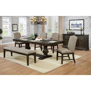 Faulk Dining Table In Espresso and Warm Gray